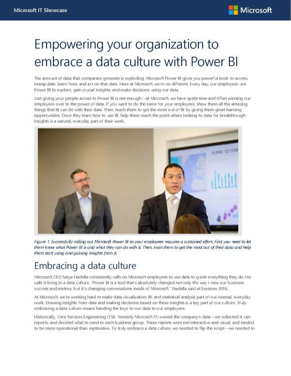 Empowering your organisation to embrace a data culture with Power BI